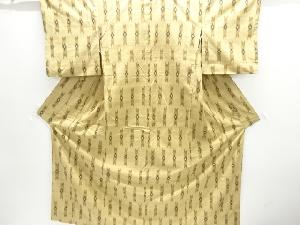 変わり矢羽根絣織り出し手織り真綿紬着物